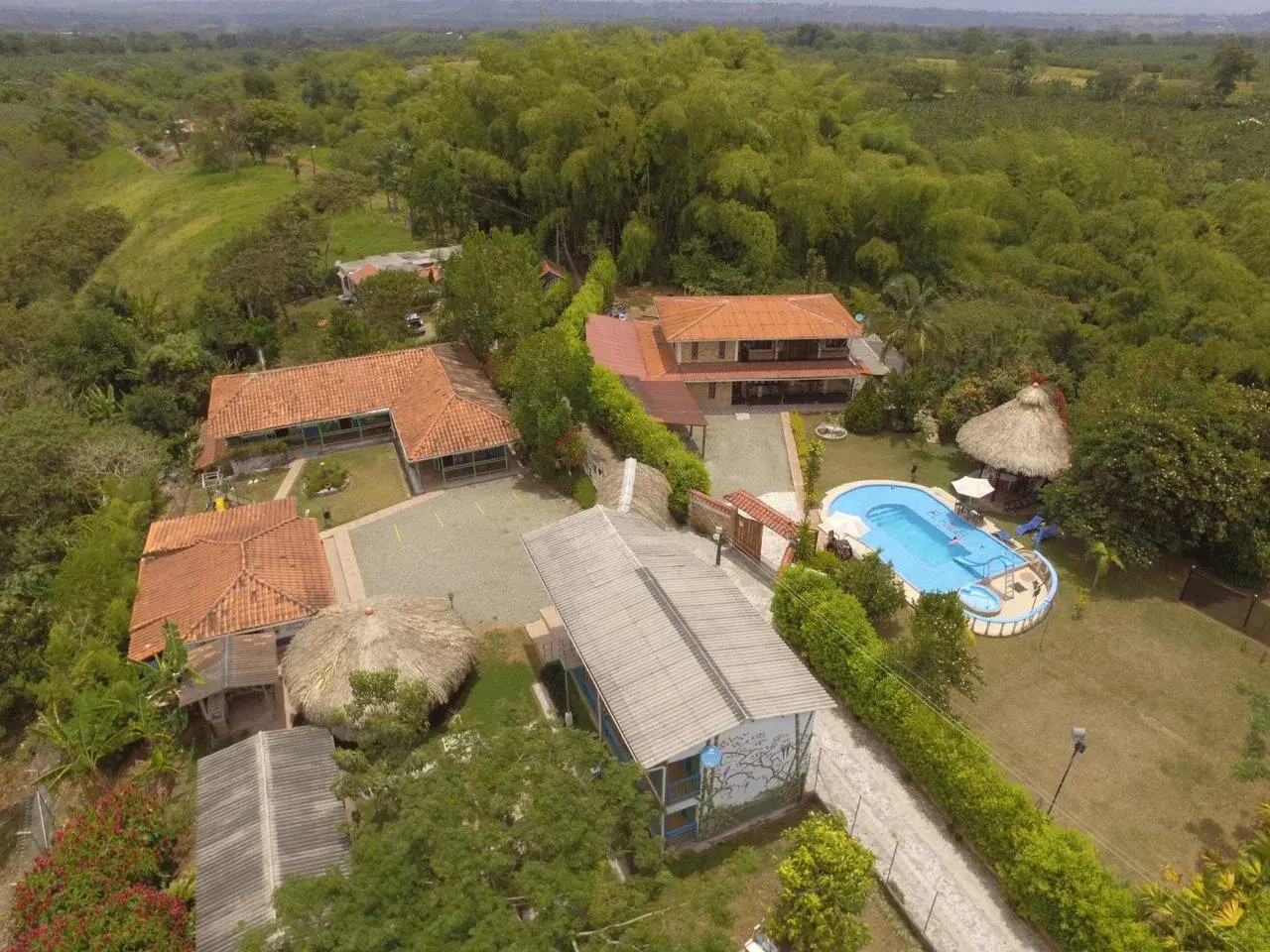 Vista panorámica aérea de Finca Hotel El Ángel